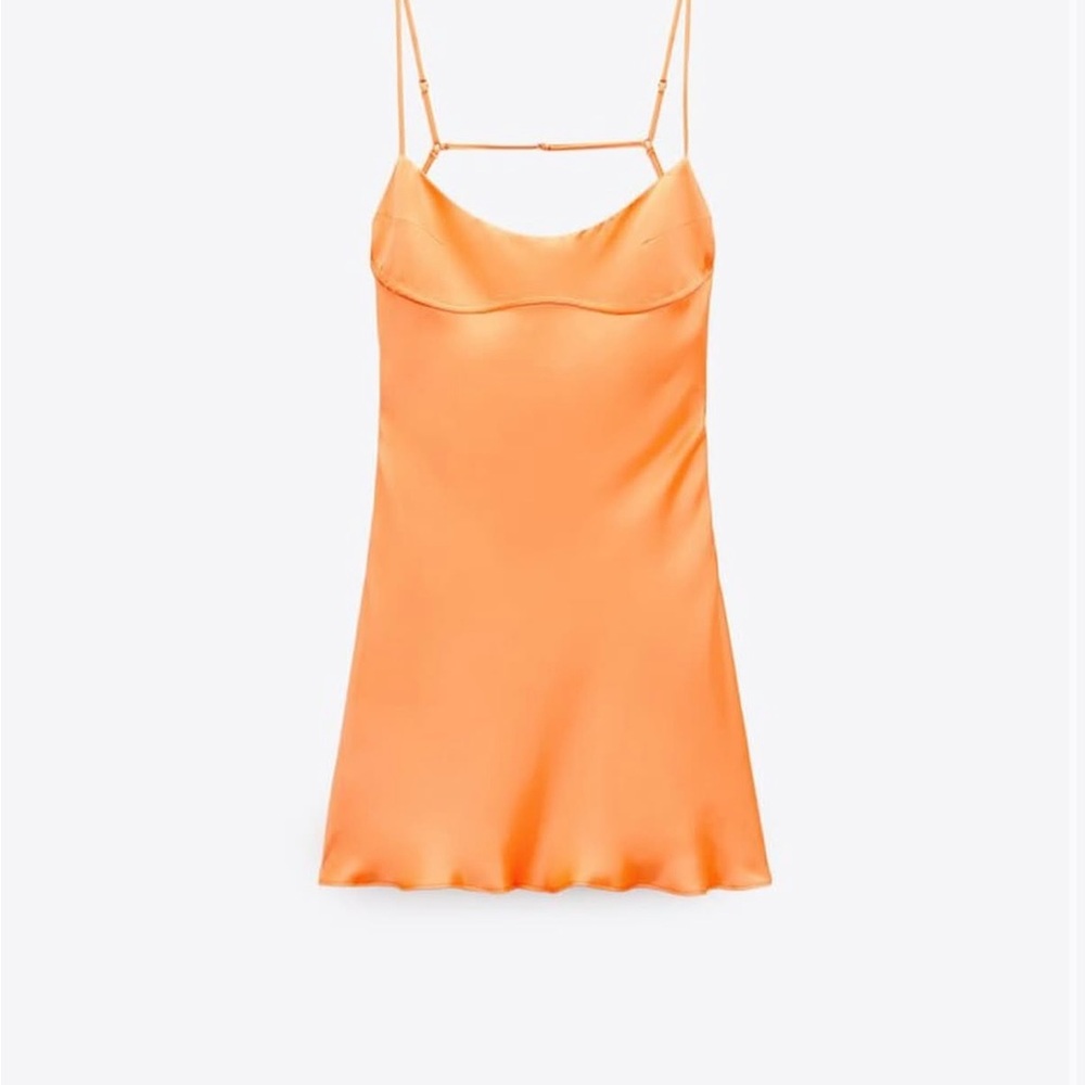 Zara Vibrant Orange Satin Chemise
